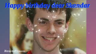 My sister and I sing "Happy Birthday" to Skandar Keynes