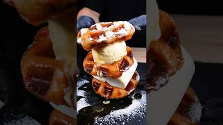 Waffle donuts sandwich