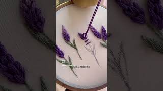 How To Embroider Lavender Flower #embroidery #embroiderydesign #lavenderflowers #aestheticvideo #diy