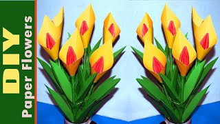 Easy and beautiful stick flower making | Diy paper flowers | how to make paper flowers