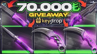 KEYDROP 70.000 TL 5 BIÇAK HEDİYE  - KARAMBİT LORE SON KASADA?! - BU KASALAR BENİ SEVDİ - COD:FERO1