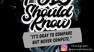 It’s okay to compare but never compete!