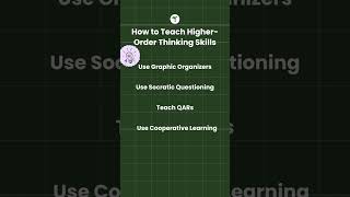 How to Teach Higher Order Thinking Skills #shorts #higherorderthinkingskills #elementaryschool