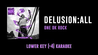 Delusion:All [Key -4] - ONE OK ROCK | キングダム大将軍の帰還| カラオケ | Karaoke Instrumental with Lyrics