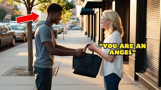 Homeless Black Boy Returns A Woman’s Lost Purse, Later His Life Gets Changed Forever