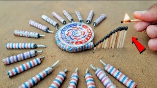 matchestick Chain Reaction Domino VS firecrackers amazing Experiment 😱