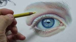 HYPER! Colored Pencil LIVE Drawing 'Realistic Eye'