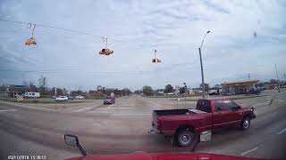 truck running stop sign