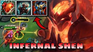 Wild Rift:INFERNAL SHAN VS GAREN FULL GAMEPLAY (ITEMS/RUNES)