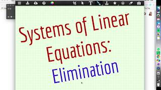 Systems of Linear Equations: Elimination