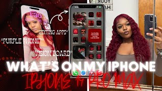 whats on my iphone 14 PRO MAX | editing apps, vision board, apple music playlist, + more |