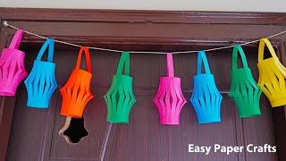 Easy paper crafts for Diwali || Diwali Lantern Toran || Home decoration ideas