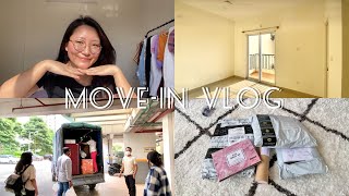 Living Alone Diaries | Move-in vlog | Empty apartment tour | Mini Amazon haul ♡