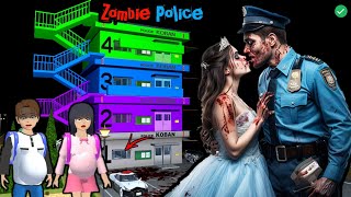 Police ZOMBIE Wedding Couple 😱 | SAKURA School Simulator Horror Drama 👺