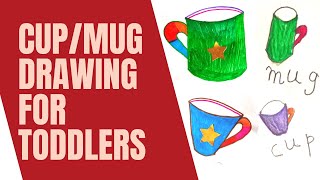 Drawing of cup / mug. easy drawing tutorial for kids / toddlers.