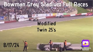 Full Short Track Race: Bowman Gray Stadium Modified Twin 25’s (8/17/24)