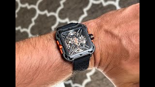 CIGA Design X-Series Review: Black/Orange Automatic Skeleton Watch