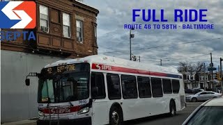 SEPTA - Ride Aboard 2024 New Flyer XDE40 Xcelisor #3646 on Route 46 to 58th - Baltimore Full ride