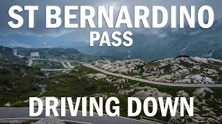 Driving down St Bernardino Pass at Alps, Switzerland - beautiful drive | 4K