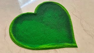 navratri day - 2 💚 green colour rangoli/ easy devi charan rangoli/ navratri rangoli/ nath rangoli