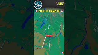 🇫🇷 Paris to Singapore: Air France Epic Journey | Flight Path Animation 🇸🇬 |🇫🇷 Paris à Singapour 🇸🇬✈️