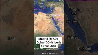 Madrid (MAD) - Doha (DOH) Iberia Airbus A330 #shorts