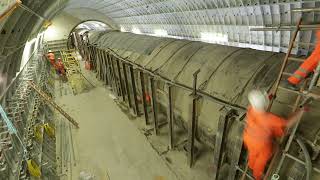 Northern line extension Kennington step plate junction timelapse