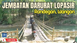 Motoran Lewat Jembatan Darurat Sementara Lopasir Randegan, Wangon