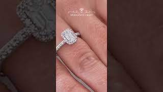 Emerald Cut Hidden Halo Style Moissanite Engagement Ring #ringgoals #moissanite #eternallove