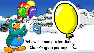 (Unavailable) Yellow balloon pin location | Club penguin journey