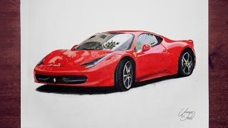 Drawing cars 2 - Ferrari - Prismacolor pencils