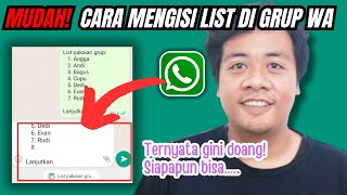 CARA MENGISI LIST DI WA GRUP | CARA MENGISI LIST NAMA DI GRUP WA