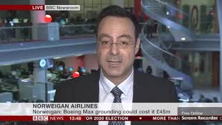 Prof. Loizos Heracleous discusses Norwegian's earnings - BBC News - 25.04.19