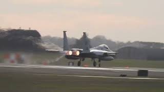 United States Air Force F15E strike Eagle taking off from Raf Lakenheath