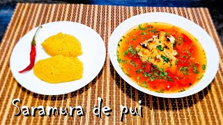 Brodo di pollo con aglio / Saramura de pui oltenesca / Chicken broth with garlic