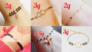 Latest gold black beads designs with weight and price |gold mangalsutr bracelet designs with weight