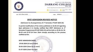 darrang College spot admission revised notice