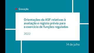 Sessão pública de apresentação do projeto de orientações da ASF