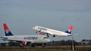 RUSH HOURS!! At #belgradeairport #planespotting #departure #winterday #ATC #closeup #landing