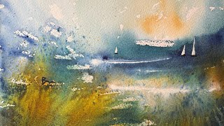 Abstract Seascape Watercolor Painting Tutorial | Bannie’s Artistry