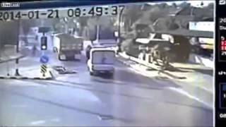 Man gets run over by truck after falling off scooter