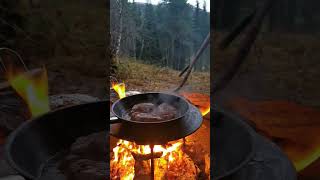 Cooking Steak in the Wilderness #shorts #wilderness #outdoors