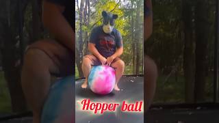 Hopper ball on the trampoline