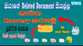 How To Recovery All Deleted Document In Sinhala 2022 | Sri Network