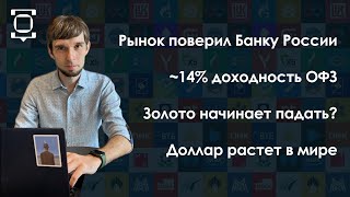 Обзор рынков: золото падает, кто покупает акции на мосбирже, 14% доходность ОФЗ