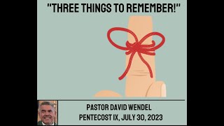 "Three Things to Remember!"