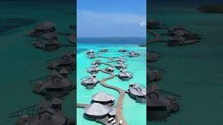 INSANE Luxury Resorts 😍🏝️ #luxurytravel #luxuryresorts #maldives #seychelles #dronevideo #shorts