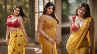 [4K] Beautiful Indian  Saree Color and all stylish plus size | Design for Women of All Size Prat 70