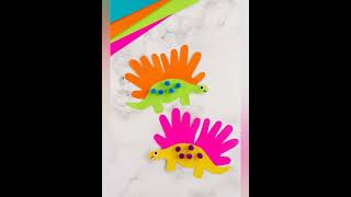 Dinosaur Handprint Craft 🦕Dinosaur crafts and activities#craftideas#shorts #dinosaur #art