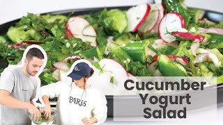 Refreshing Cucumber Yogurt Salad with Sumac & Radishes - Cooking with Xhulio - Special Guest: Kiara